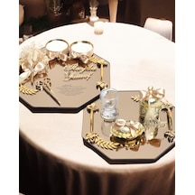 Affinity Sekizgen Gold Söz Nişan Tepsisi Ve Damat Kahvesi Gold Gold
