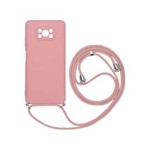 Xiaomi Poco X3 Pro X3 Uyumlu Nfc Ipli Boyun Askılı Içi Kadife Lansman Silikon Telefon Kılıfı Pembe