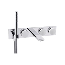 VitrA Memoria A4231757 Ankastre Banyo Bataryası 3 Yollu Krom Beyaz Beyaz - Krom