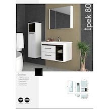 Evros Ipek 80 Cm Banyo Dolabı Boy Dolabı Dahil Beyaz
