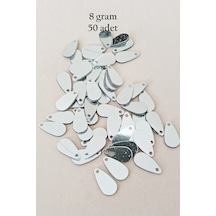 Oya Abiye Bileklik Kolye Pleksi Metalik Plastik Pul Gümüş Renk 8 Gram 50 Adet - Bnc531