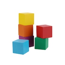 Renkli 2cm 60 Adet Ahşap Blok Küp