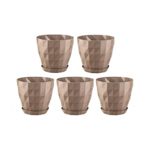 Omnipazar So-krt2 Dekoratif Kristal Saksı Takımı 1.15 Lt Mocha 5 Adet