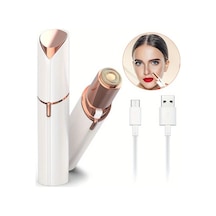 Primepickings Usb Şarjlı Beyaz Elektrikli Epilatör Yüz Ağda Kalemi Kaş Şekillendirici Tüy Alma Aleti