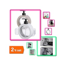 Buççin Online Mağaza 350 Ml Tezgah Üstü Oval Banyo Mutfak Sıvı Sabunluk + 6 Bölmeli Tencere Kapak Rafı - 2li Set Z0h9h5 P Çok Renkli