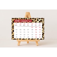 2027 Leopar Masa Takvimi 10x15 Cm Ebat-mini Şövalesi İle Birlikte Diğer