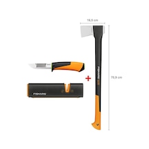 Fiskars Yarma Baltası L-x21 + Bileyicili Ağır İş Bıçağı + Balta Ve Bıçak Bileyici