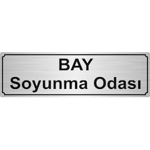 Bay Soyunma Odası Yönlendirme Levhası 7Cmx20Cm Gümüş Renk Metal