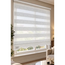 Keten Beyaz Zebra Stor Perde, Ofis Perdesi Ev Perdesi Ekru - 698937002 Ekru