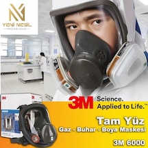 3M  6000 Tam Yüz Gaz - Buhar - Boya Maskesi + 2 Adet Filtre