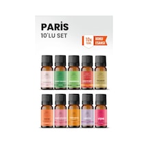 Paris 10 Lu Oda Kokusu Seti Buhurdanlık Yağı, Difüzör Esansı Ve Esansiyel Uçucu Yağ 10ml X 10 Karışık
