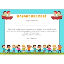 35 Adeta4 Boyutunda Öğrenci Başarı Belgesi - Anaokul - İlkokul Başarı Belgesi Model 4