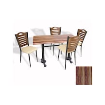 Çipa Döküm Ayak - Papelli Sandalye Mutfak Masa Takımı Werzalit, Wermodin Ve Allzalit Tabla - Indianawood - Krem - 80x140 Çok Renkli