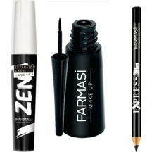 Farmasi Makyaj Seti Zen Maskara + Eyeliner (Kalın Uçlu) + Göz Kal