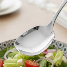 Premium Gümüş Renk Servis Kaşığı 21 Cm Paslanmaz Çelik, Ergonomik Tasarım, Salata Ve Yemek Servis Kaşığ Diğer