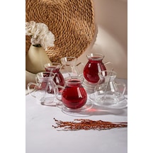 Keyf-i Ala 18 Parça Cam Tabaklı 200 Ml Borosilikat Çay Seti