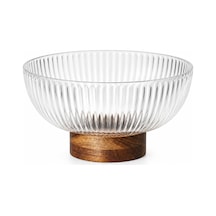 Akasya Standlı Cam Kase 21x10 Cm Meyve, Çerez, Tatlı Ve Sunum Kasesi Şeffaf - 921050286 Şeffaf