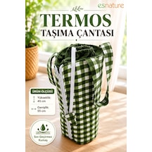 Esnature Sıvı Geçirmez Duck Kumaş Termos Taşıma Çantası 45x55 Cm Omuz Askılı Piknik Ve Seyahat Çan Yeşil