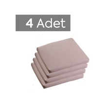 Sandalye Oturum Minderi Renkli 40x40x4 Bağcıklı Çıkarılabilir Kılıflı Su İtici Açık Gri 4'lü Diğer