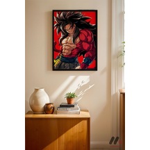Dragon Ball Goku Ssj4 Poster, Siyah Çerçeveli Duvar Tablosu - Anime Severlere Özel Hediye