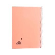 Turuncu A4 Pet Spiralli Karton Kapaklı Defter - 144 Yaprak 124-Pembe