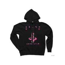Brand New Farewell Cross Siyah Fermuarlı Kapşonlu Sweatshirt