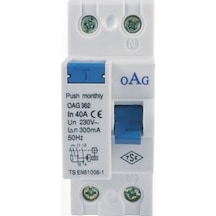 Oag 2X40 Amper 300Ma Kaçak Akım Rölesi