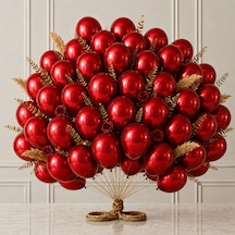 Kırmızı Renk Lateks Metalik Balon 30 Cm - 50 Adet