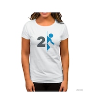Portal 2 Logo Beyaz Kadın Tişört