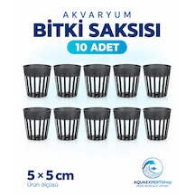 Akvaryum Bitki Saksısı - Akvaryum Bitkileri İçin Plastik Saksı - 10 Adet - 5x5 Cm