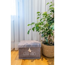 Keçe Kapaklı Çok Amaçlı Mini Kutu Gri 35x24x24 cm Gri