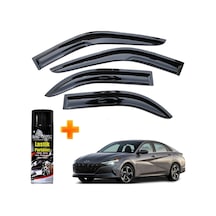 Hyundai Elantra Mügen Cam Rüzgarlığı 2021 Sonrası 4 Lü Takım +500ml Lastik Parlatıcı