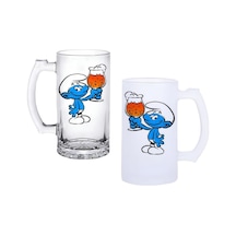 Şirinler Buzlu Ya Da Buzsuz Bira Bardağı 002