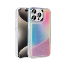 Zore İphone 15 Pro Max Kılıf Airbagli Renkli Arka Yüzey Boncuk Tasarımlı Ogaa Kumul Kapak - Mor