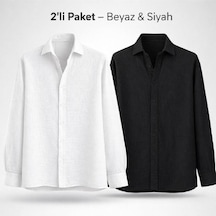 Baselco Relax Müslin Kumaş Gömlek %100 Pamuk - Yıkamalı Ve Çekmeyen Siyah Ve Beyaz Baselco Relax Müslin Kumaş Gömlek %100 Pamuk - Yıkamalı Ve Çekmeyen Siyah Ve Beyaz