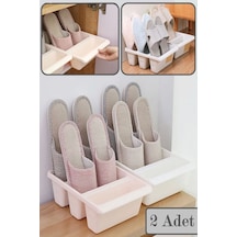 2 Adet Roma Terlik Toparlayıcı Dikey Rampa - 3 Bölmeli Dik Ayakkabı Rampası