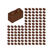 Yedek Parçalar: Brick: Duvar Parçası: 100 Adet 1x2 Kahverengi 3004 - Parts: Brick: 100 Piece 1x2 Reddish Brown 3004