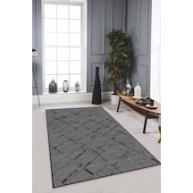 Gri Spor Kaymaz Tabanlı Makinede Yıkanabilir Halı Ar471n11