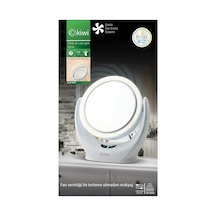 Klm-9870 Fanlı, Ayarlanabilir Led Işıklı Makyaj Aynası 0240-beyaz-şekilli-48cm