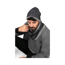 Siyah Erkek Bere Ve Boyunluk 2li Set Takım Sport Bb-108