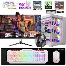 Xaser Sword X55 R7-5700X 32 GB 1 TB M.2 NVMe SSD 8 GB RTX5060 27" Free Dos Masaüstü Oyuncu Bilgisayarı