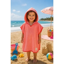 E&f Store Kapüşonlu Bebek Havlu Panço Yüksek Emici Plaj Ve Banyo Pançosu - Pembe 2 - 4 Yaş