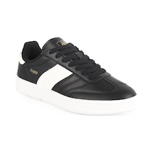Kappa Kadın Spor Ayakkabı 1094 Beyaz-siyah Kontrast Şeritli Yan Logolu Düz Taban Bağcıklı Rahat Günlük Retro Tenis Sneaker Syh-byz
