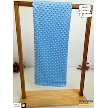 Nohut Kız / Erkek Bebek Battaniyesi Kundağı Çift Katlı %100 Pamuklu Çok Amaçlı Örtü 90x85cm Mavi