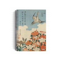 Katsushika Hokusai/cuckoo And Azaleas,1834 Spiralli Defter 26 A5 Çizgili 100 Sayfa Okul Düz