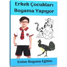 Erkek Çocukları Boyama Yapıyor Kitabı