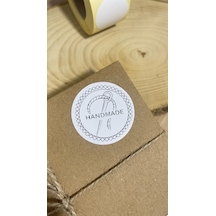Handmade Yuvarlak Yapışkanlı Etiket 5x5cm 100 Adet