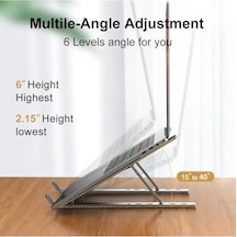 St-805 10-15.6'' Alüminyum Katlanabilir Laptop Dizüstü Bilgisayar Macbook Standı