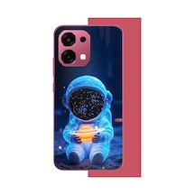 Oppo A6 Pro Uyumlu Yıldızlı Astronot Baskılı Silikon Kılıf Renkli