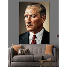 Ahşap Tablo Kravatlı Atatürk Portre